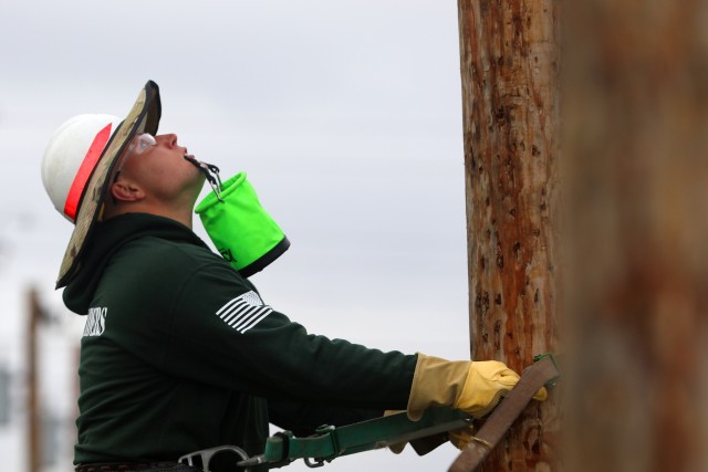 The 249th Engineering Battalion competes in the International Lineman's Rodeo