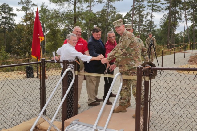 Fort Benning training trench ribbon-cutting