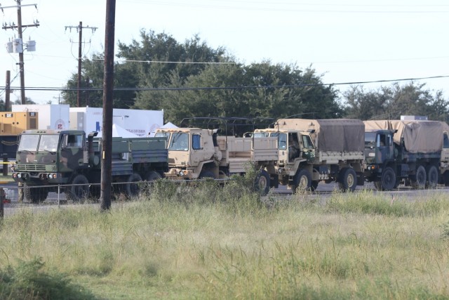 Texas Guard members provide supplies to flood victims
