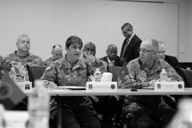 Active component brigade commanders learn Army Reserve processes during multi-compo orientation