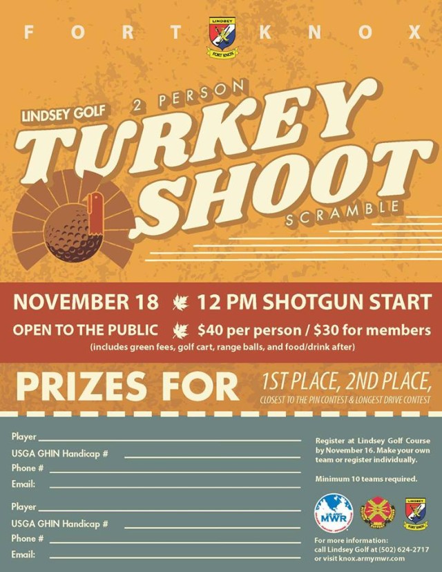 Lindsey Golf Course hosting 2-Person Turkey Shoot Scramble Nov. 18
