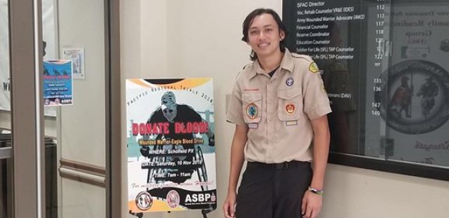 Wounded Warrior -- Eagle Scout Blood Drive: Coming to the Schofield Barracks PX, Nov. 10