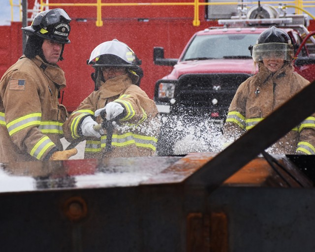 Dughway workers try firefighting skills