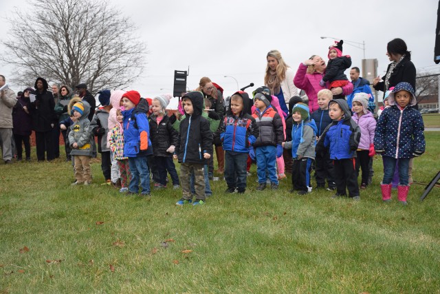 Children's first glimpse of Santa