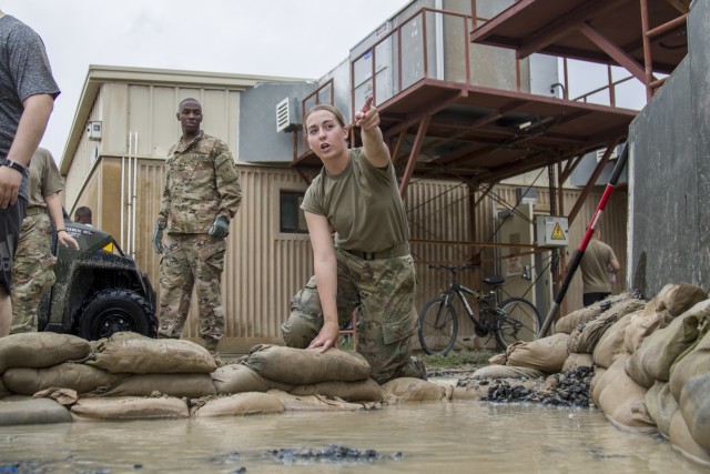 Soldiers repair flood damage across Kuwait