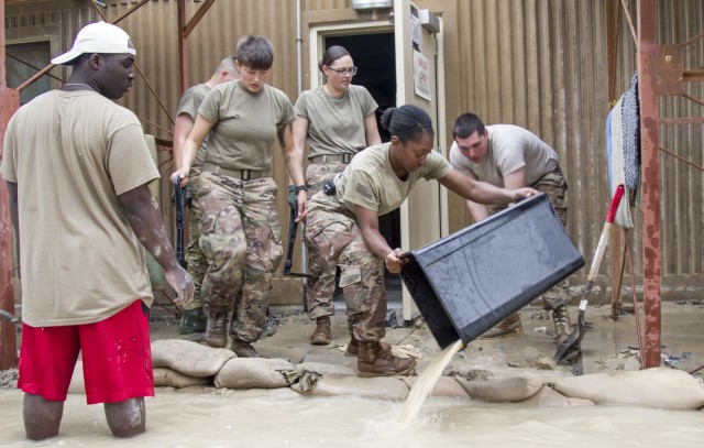 Soldiers repair flood damage across Kuwait