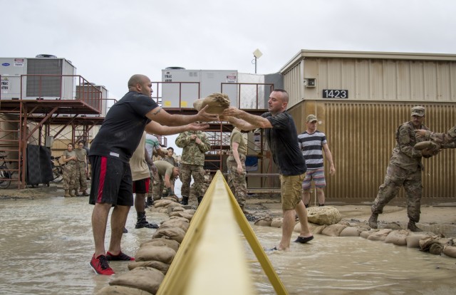 Soldiers repair flood damage across Kuwait