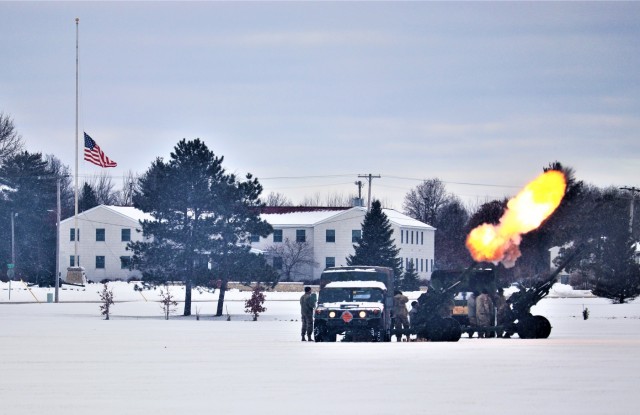 Fort McCoy salutes former President Bush with 21-gun artillery salute