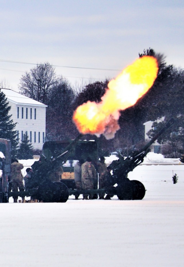 Fort McCoy salutes former President Bush with 21-gun artillery salute
