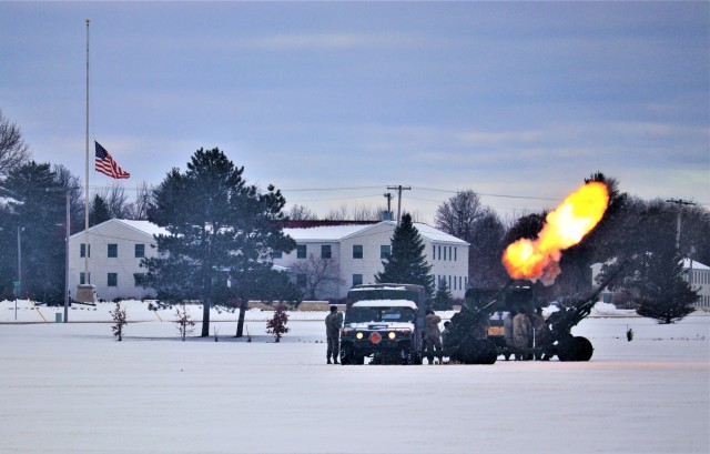 Fort McCoy salutes former President Bush with 21-gun artillery salute