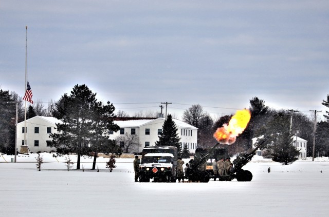 Fort McCoy salutes former President Bush with 21-gun artillery salute
