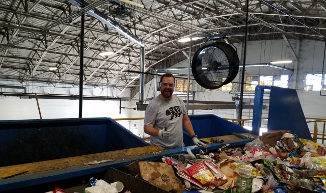 Pulling trash out of recyclables