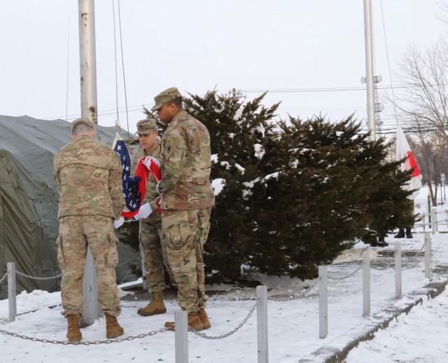 U.S. and Japan unite in flag raising ceremony at Yama Sakura 75