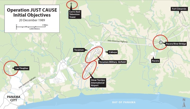 US military intervention in Panama Map