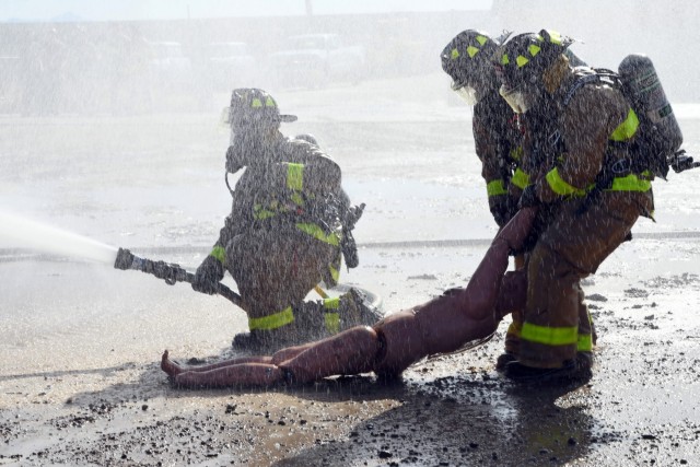 Army National Guard firefighters conduct validation exercises