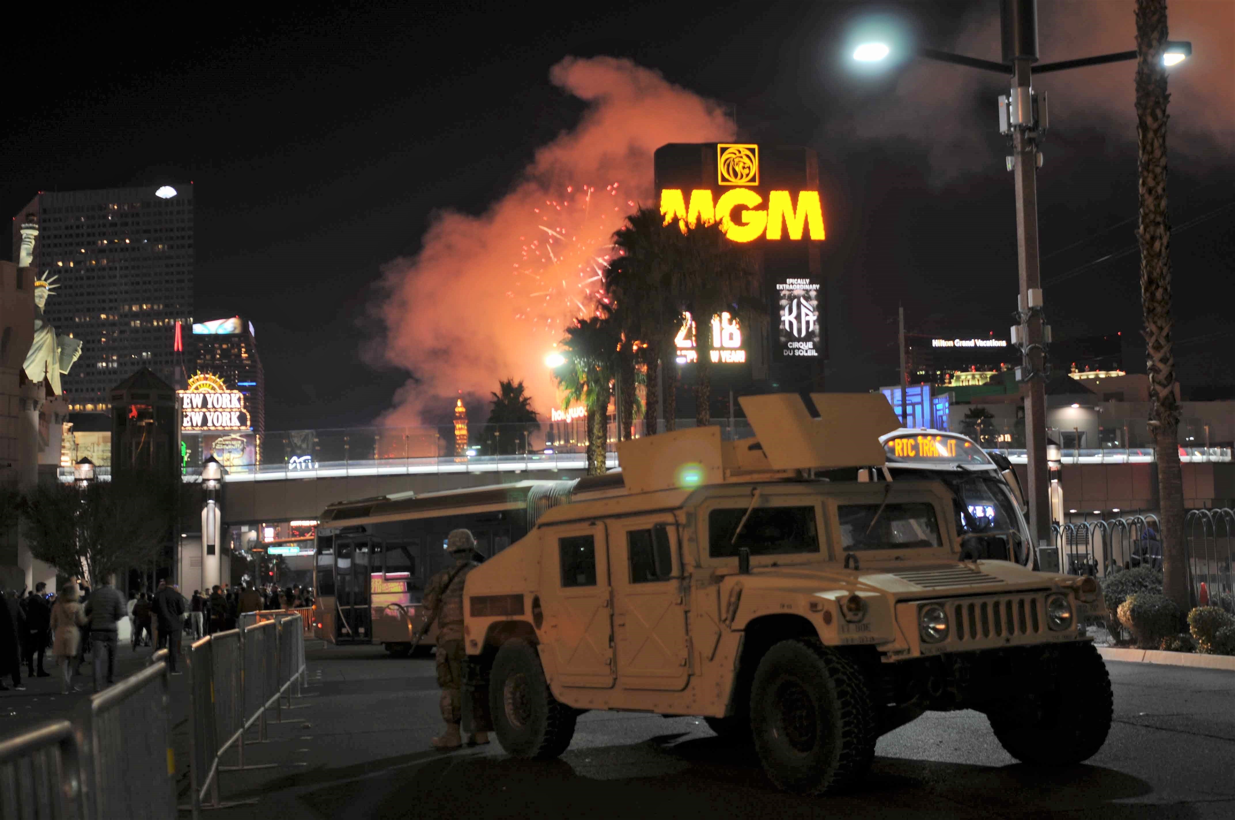 Nevada Guard on duty during 'America's party' in Las Vegas Article