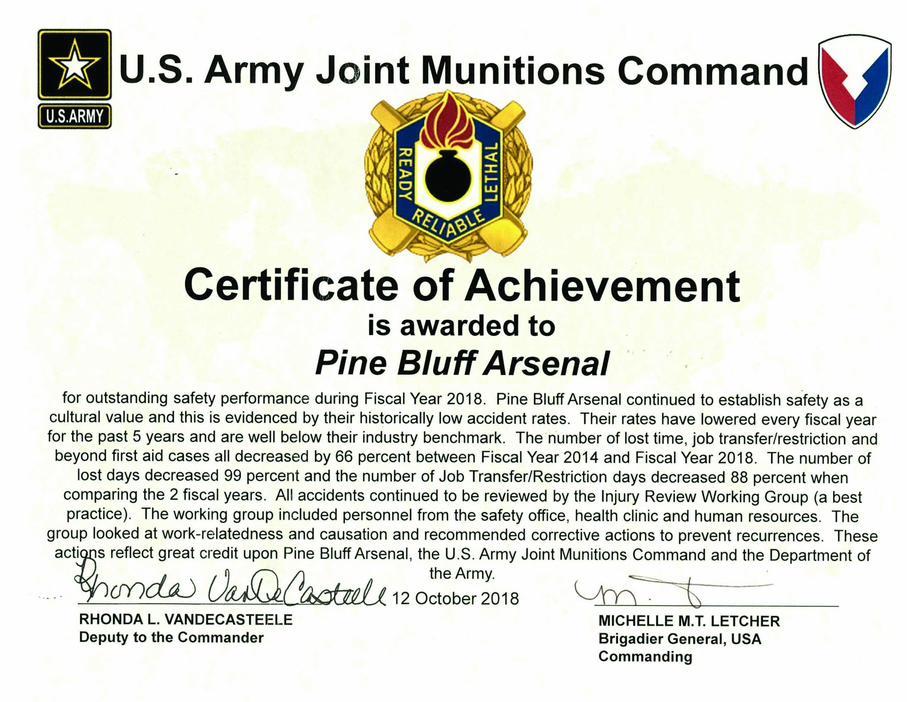 Arsenal earns top JMC safety award Article The United States Army