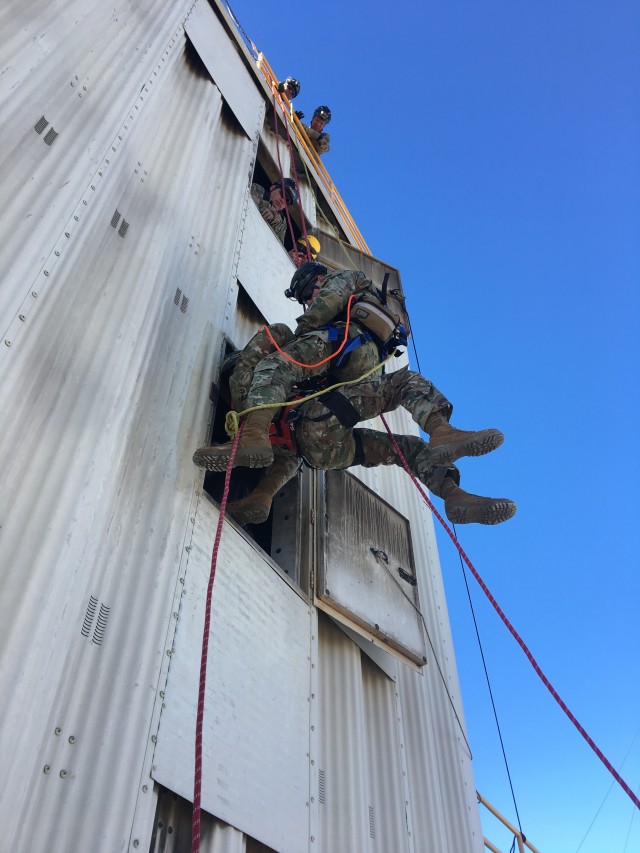 Oklahoma National Guard's civil support team practices rope rescues