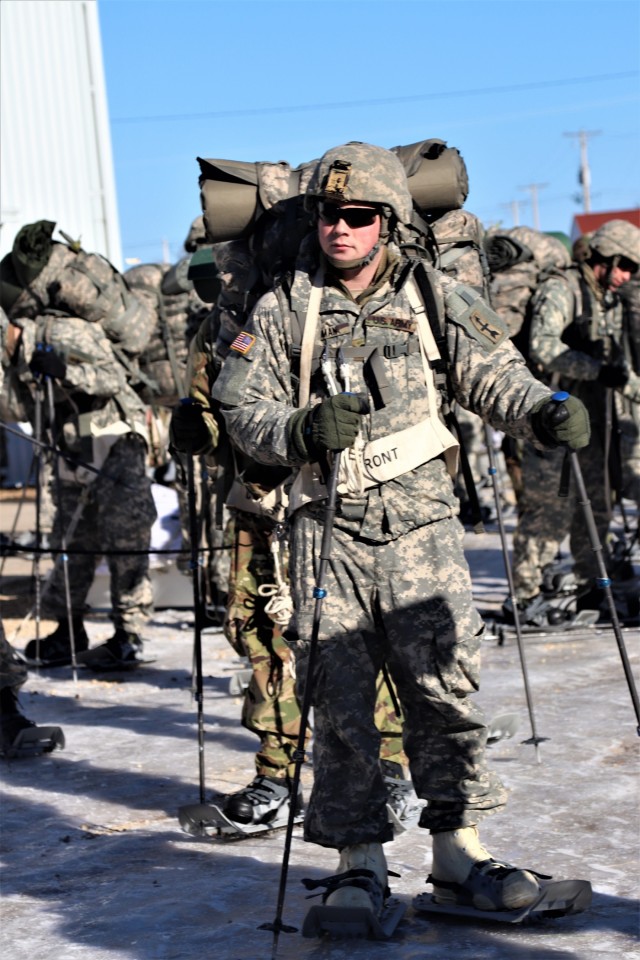 Students build snowshoeing skills during cold-weather training at Fort McCoy