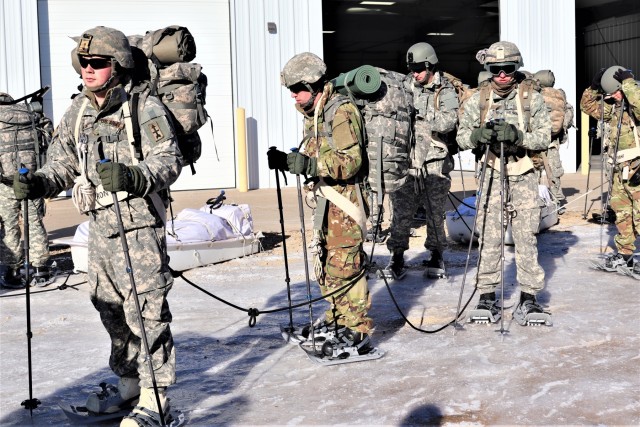 Students build snowshoeing skills during cold-weather training at Fort McCoy
