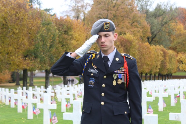 Salute at the American Cemetery
