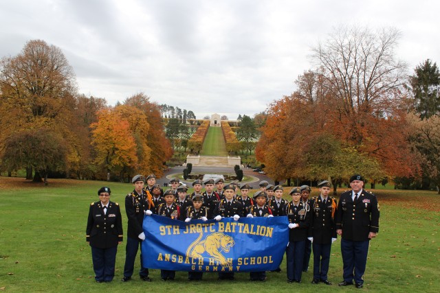 9th JROTC Battalion formation at Meuse-Argonne American Cemetery