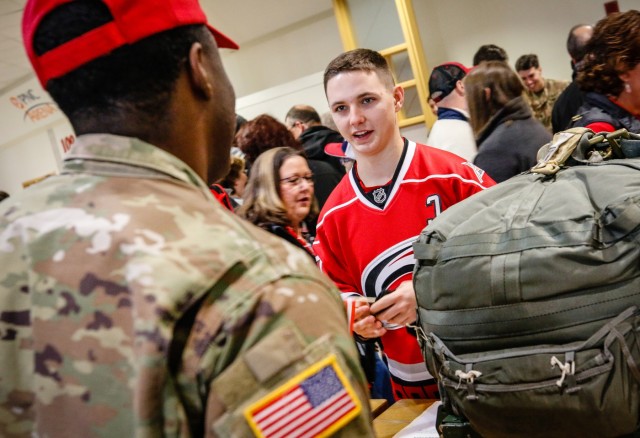 Fort Bragg Soldiers participate in Carolina Hurricanes Military Appreciation Game