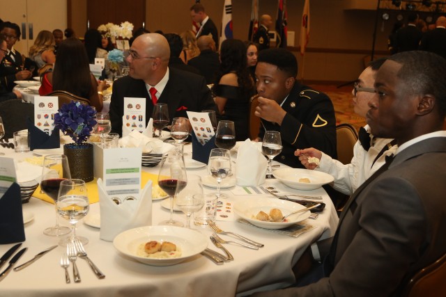 Guests Enjoy a Three Course Meal