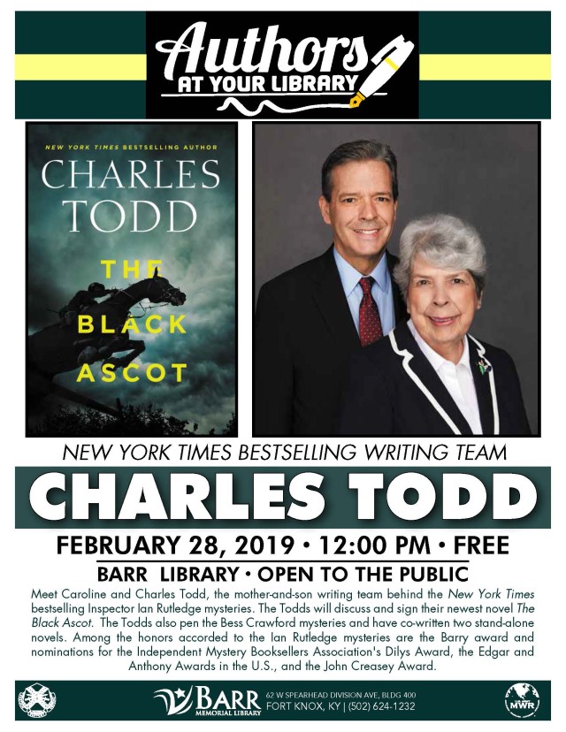 Bestselling authors Caroline, Charles Todd to sign copies of newest