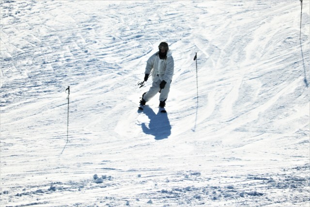 Students for Cold-Weather Operations Course complete skiing familiarization while training at Fort McCoy