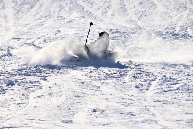 Students for Cold-Weather Operations Course complete skiing familiarization while training at Fort McCoy