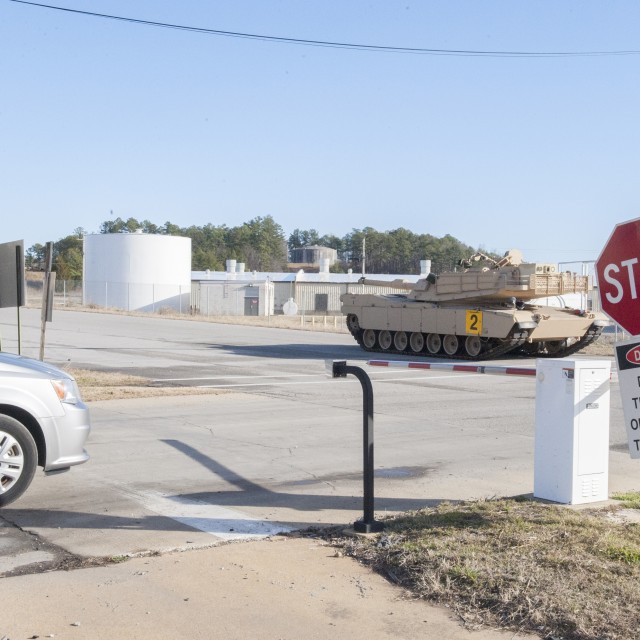 Use caution when crossing test track on foot, in vehicle