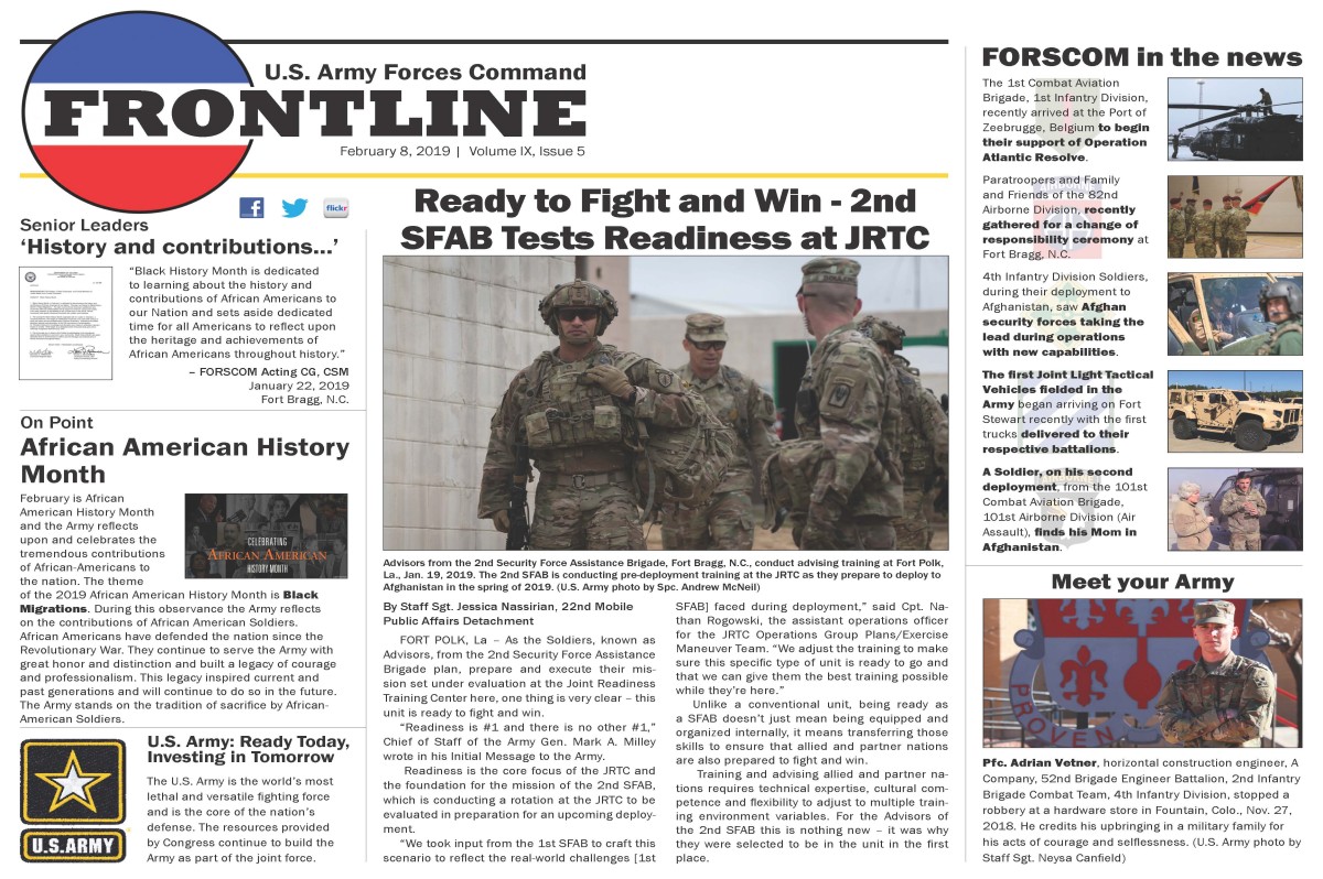 Frontline Feb. 8, 2019 Article The United States Army