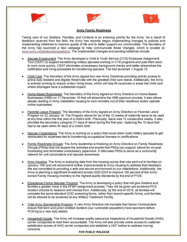 Army Family Readiness