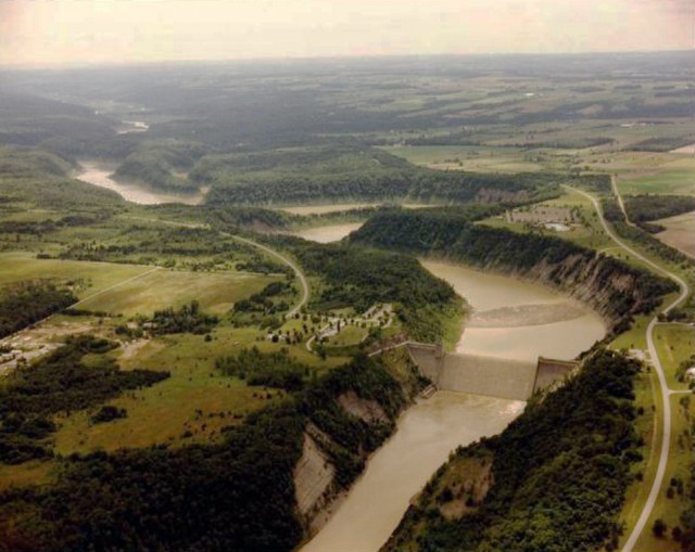 Aerial view of the Mount Morris Dam