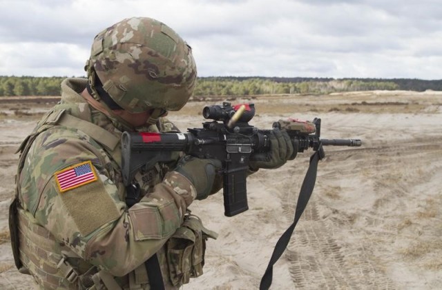 Soldiers from the 3rd Battalion, 66th Armored Regiment and the 1st Squadron, 4th Cavalry Regiment, both with the 1st Armored Brigade Combat Team, 1st Infantry Division based out of Fort Riley, Kansas,