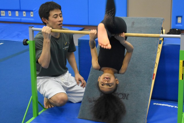 Camp Zama youth gymnastics class balances fun, challenge