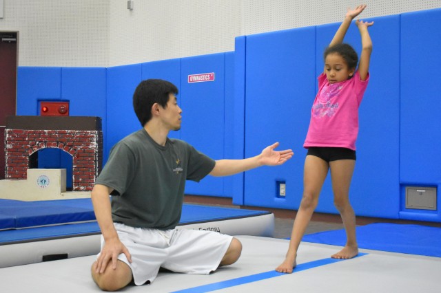 Camp Zama youth gymnastics class balances fun, challenge
