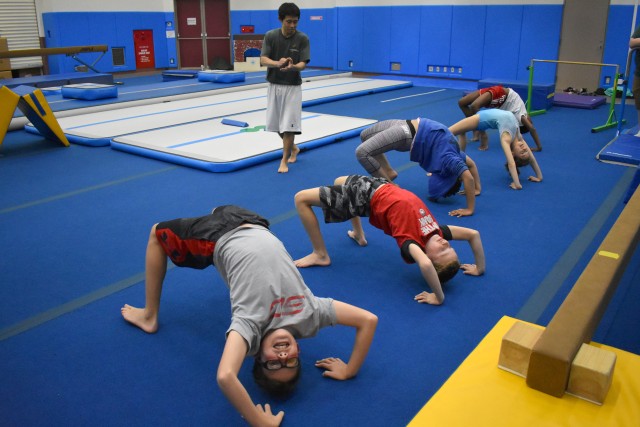 Camp Zama youth gymnastics class balances fun, challenge