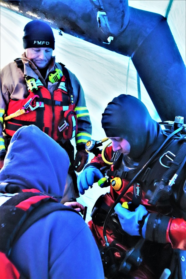 Rescue training: Fort McCoy firefighters learn, practice diving under ice