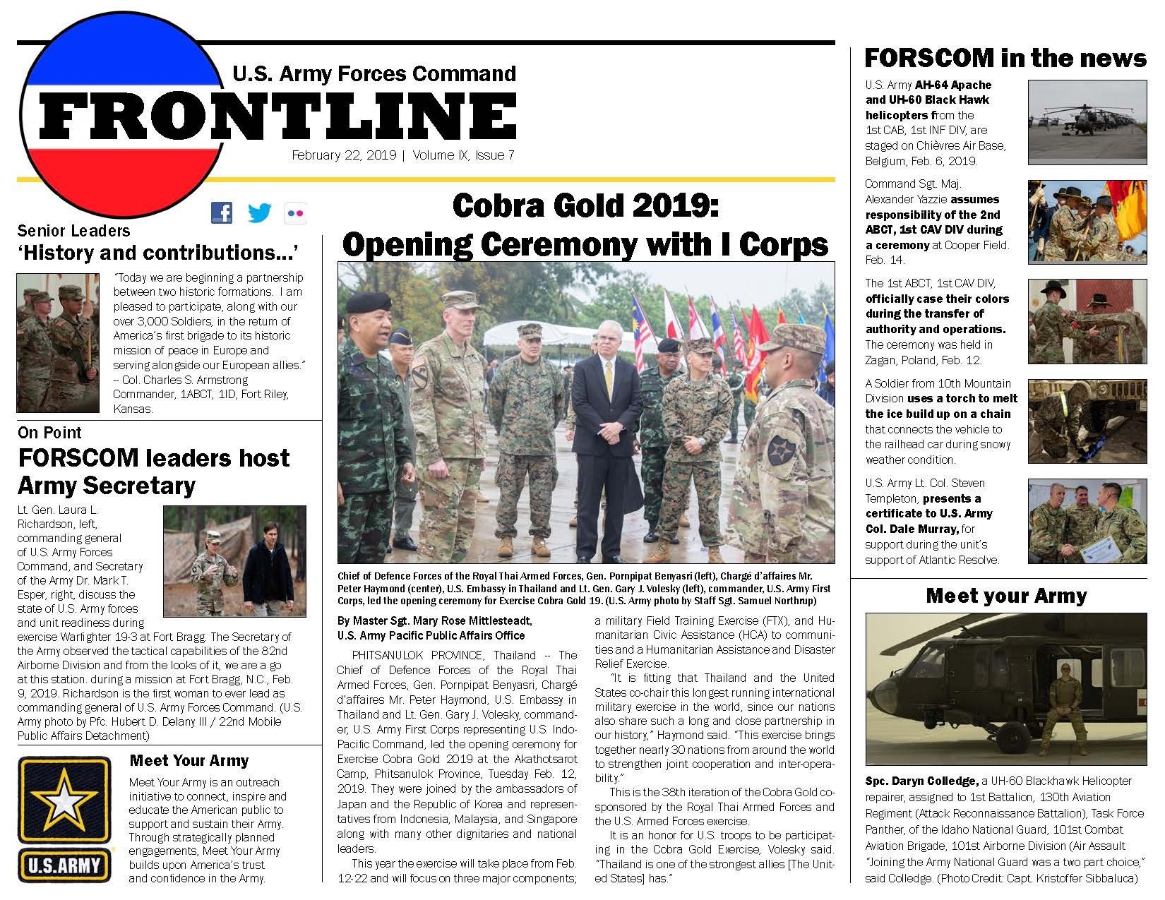 Forscom Frontline Feb 22 19 Article The United States Army