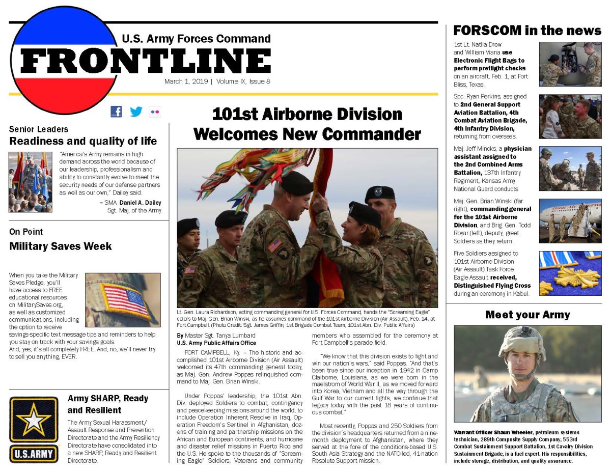 FORSCOM Frontline - March 1, 2019 | Article | The United States Army