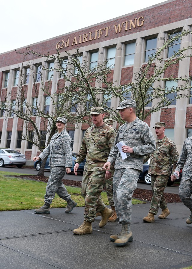 18th Air Force command team tours Joint Base Lewis-McChord