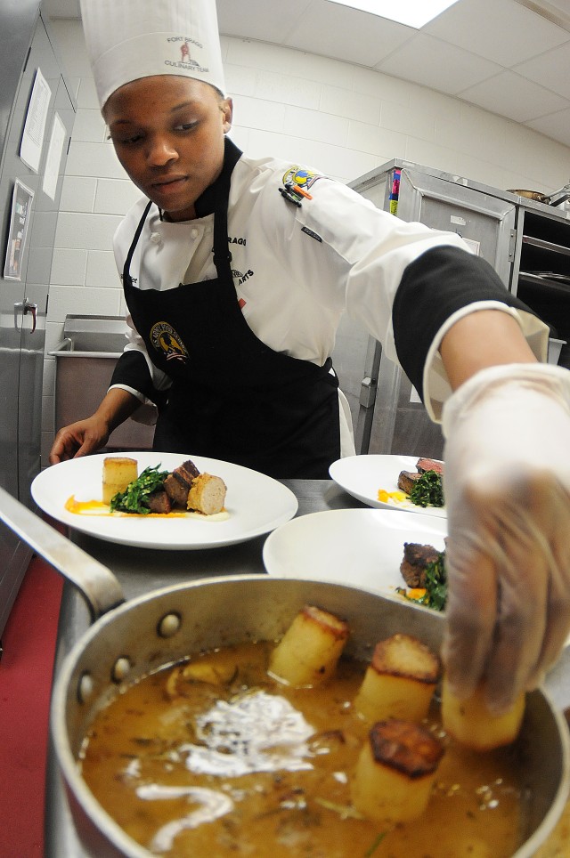 Fort Bragg's top chef puts final touches on main dish