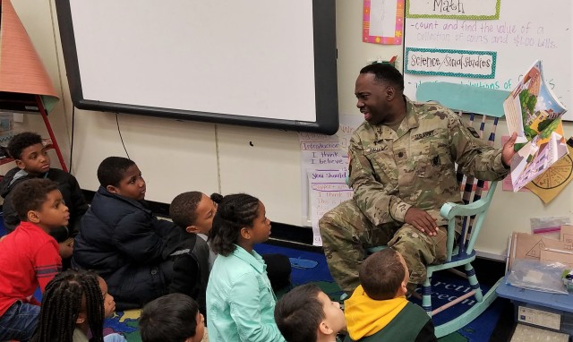80th Training Command celebrates Read Across America with school children