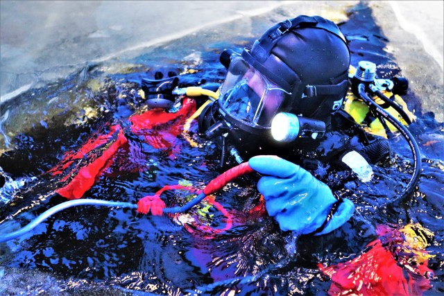Firefighter diving training
