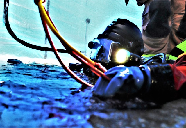 Firefighter diving training