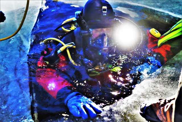 Firefighter diving training