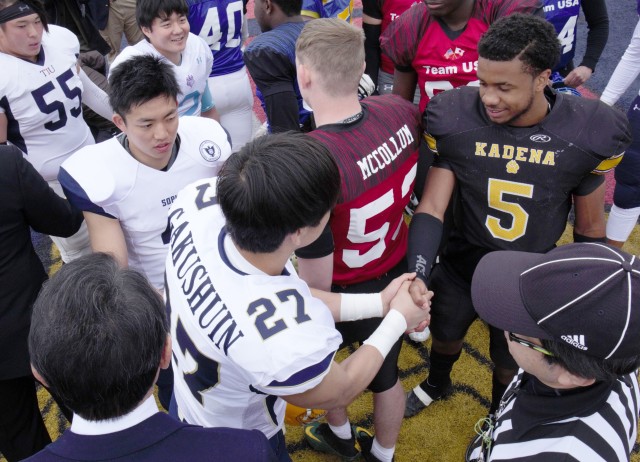 DoDDS-Pacific high school footballers team up to win eighth annual Tomodachi Bowl
