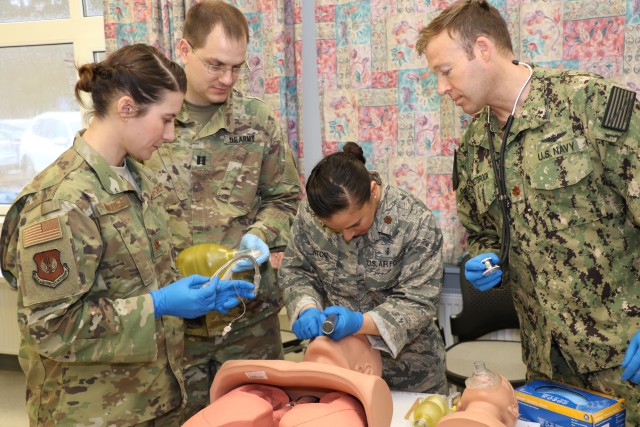 Navy physician teaches Army and Air Force providers airway intubation